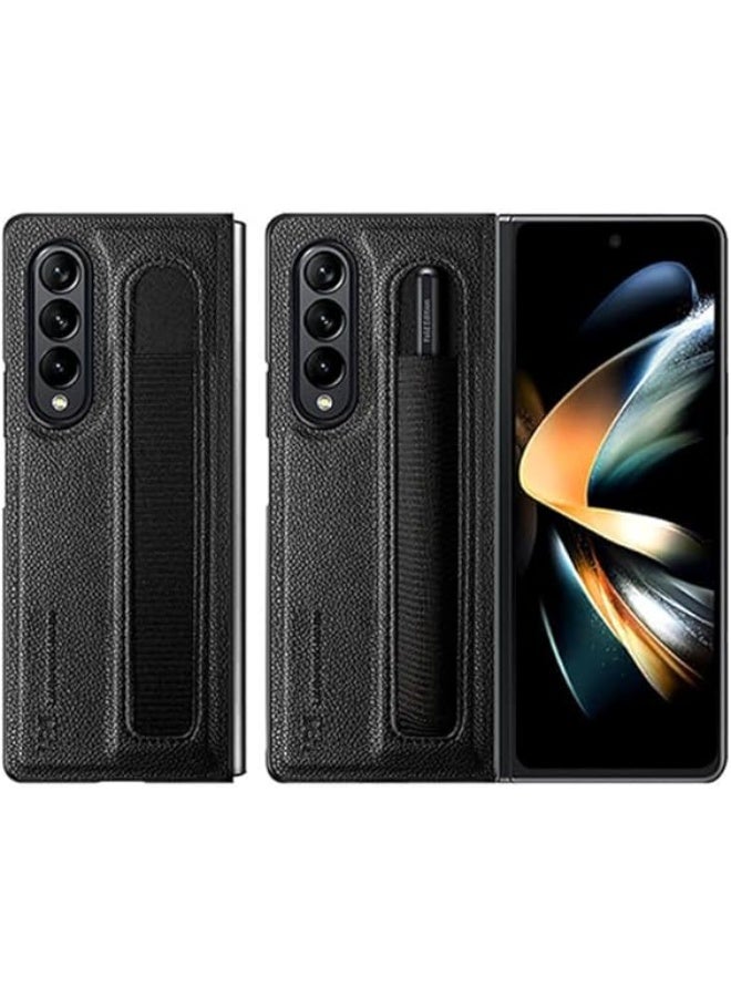 Fekra Case for Samsung Galaxy Z Fold 4, PU Leather + Hard PC Shell Ultra Thin Slim Durable Protective Phone Cover for Samsung Galaxy Z Fold4 5G (classic) - Image 1